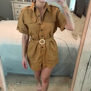 NWT Banana Republic Mustard Yellow Romper with Belt